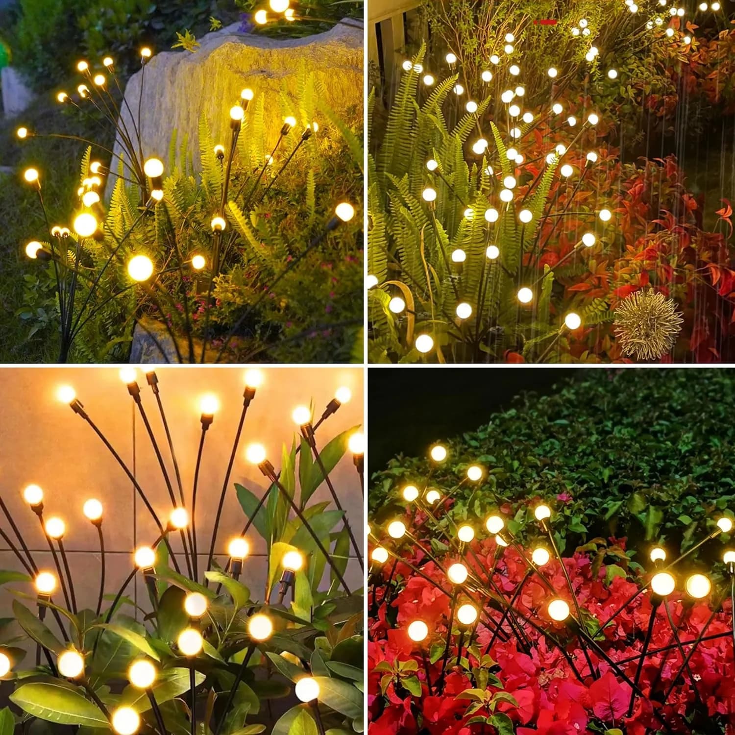 10個入り LED ソーラー ホタルガーデンライト 防水仕様