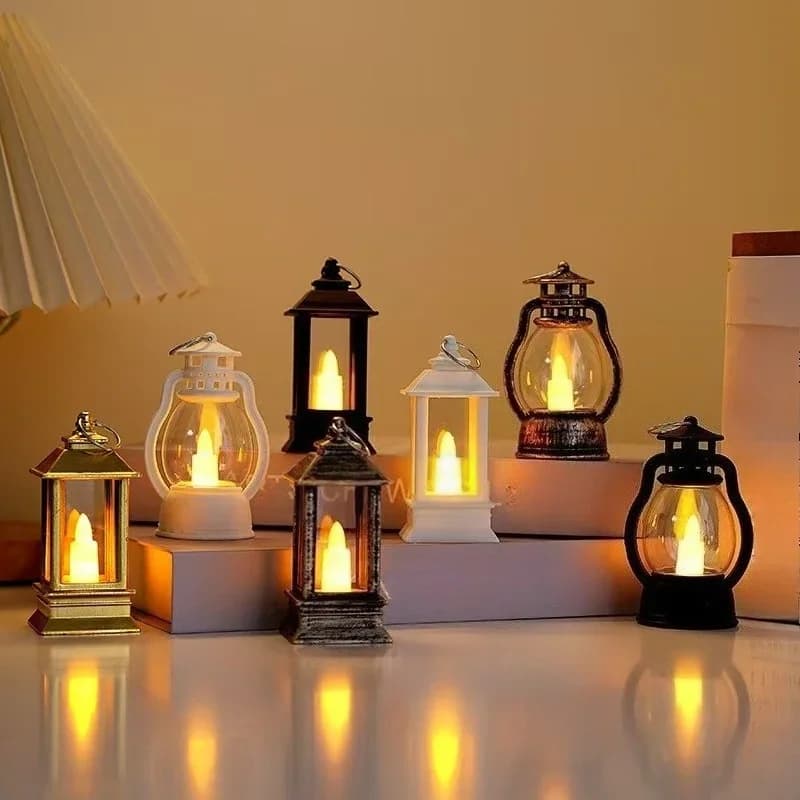 レトロミニLEDランタンキャンドルランプ 装飾用あたたかな光
