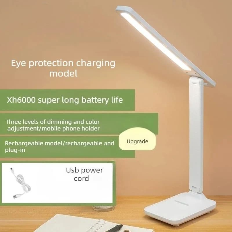 折りたたみ式 USB充電式 LEDデスクライト スマホスタンド付き