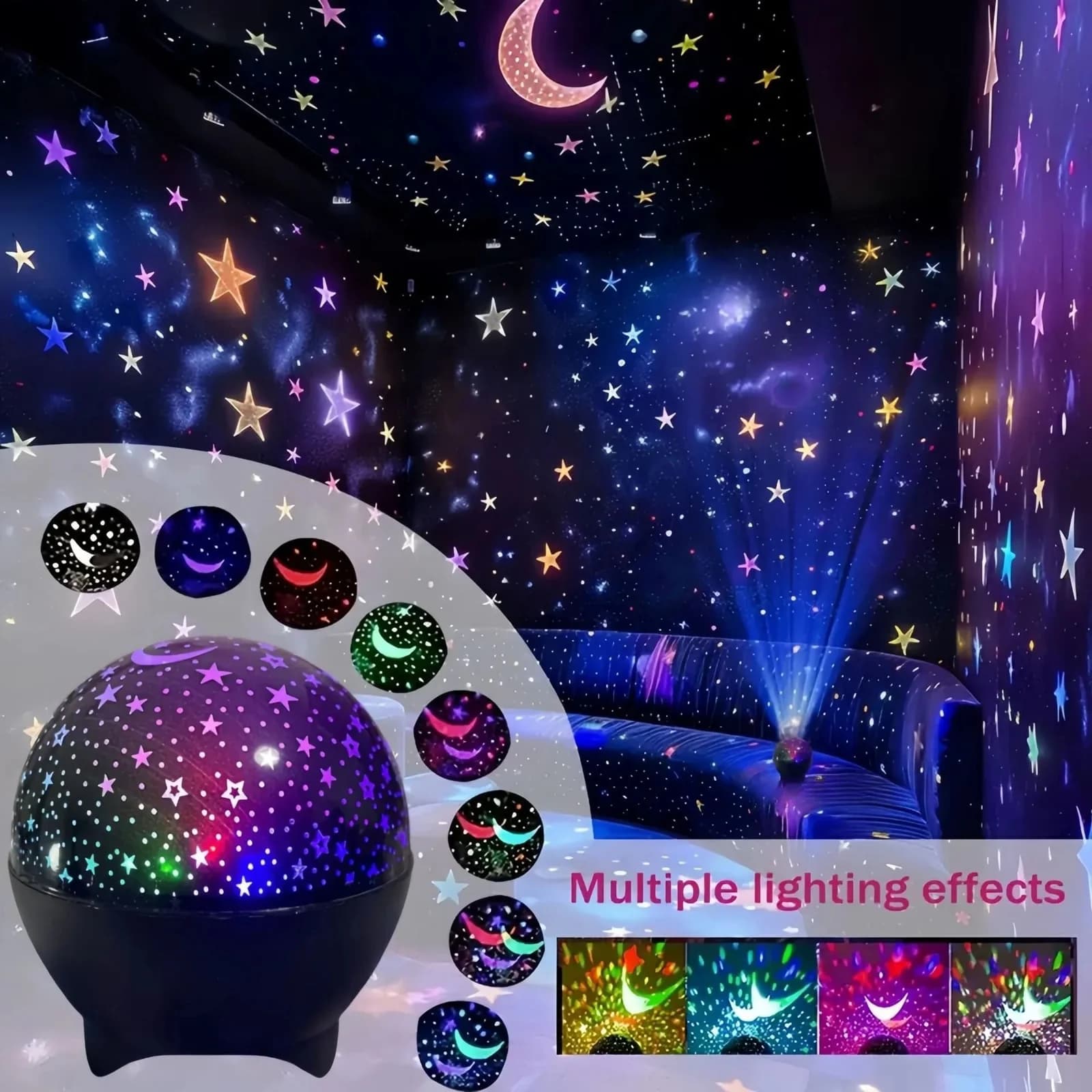 RGB星空プロジェクションランプ USB給電