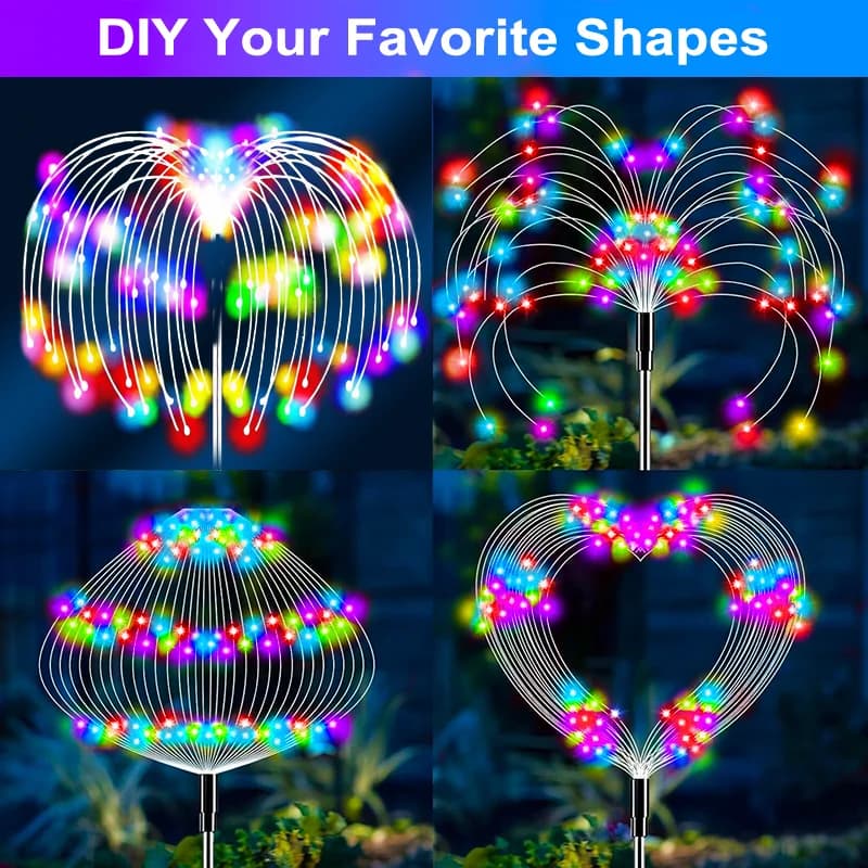 防水 ソーラー LED 花火 グラウンド パティオ ライト