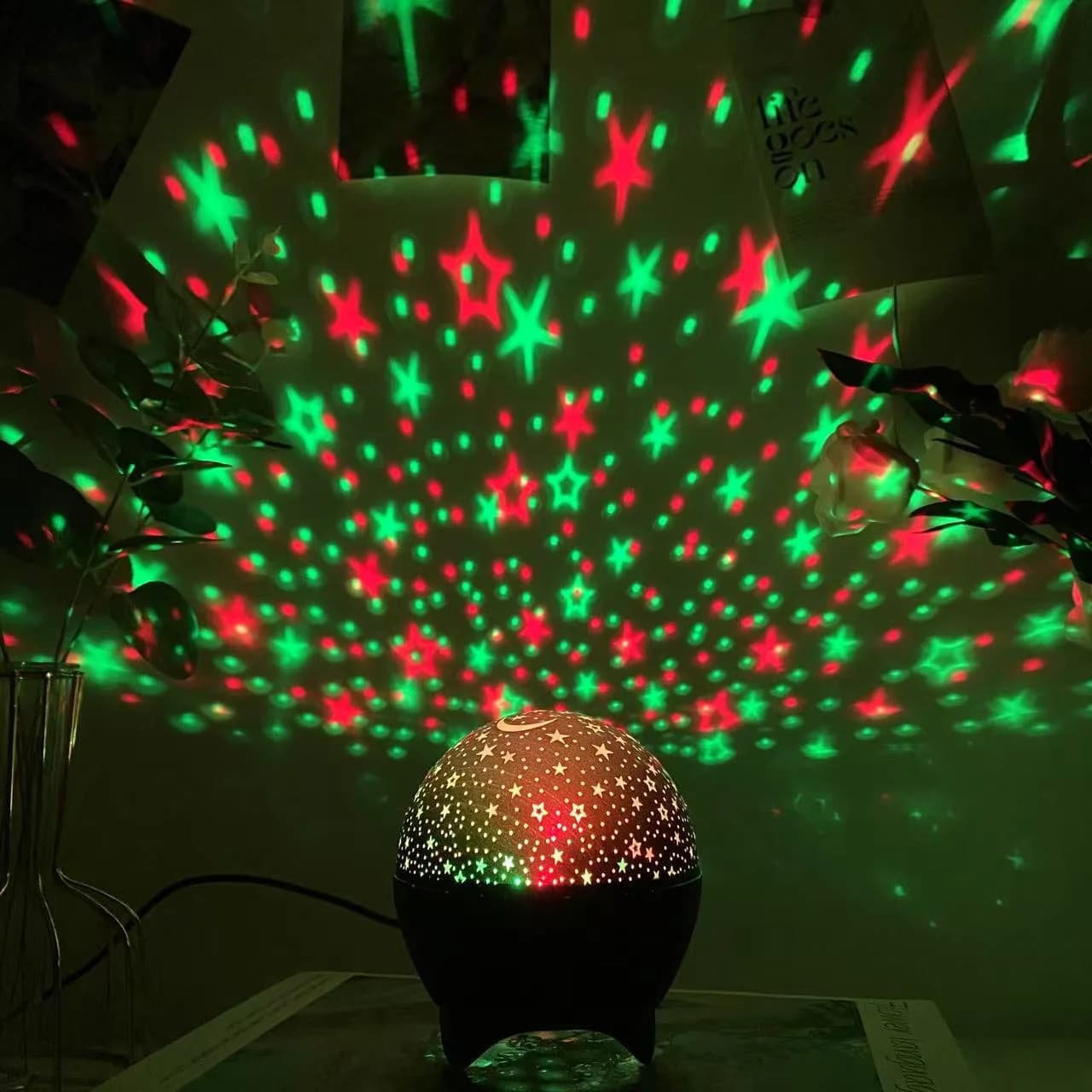 ミニUSB LEDスタープロジェクター 夜間ライト、7色モード