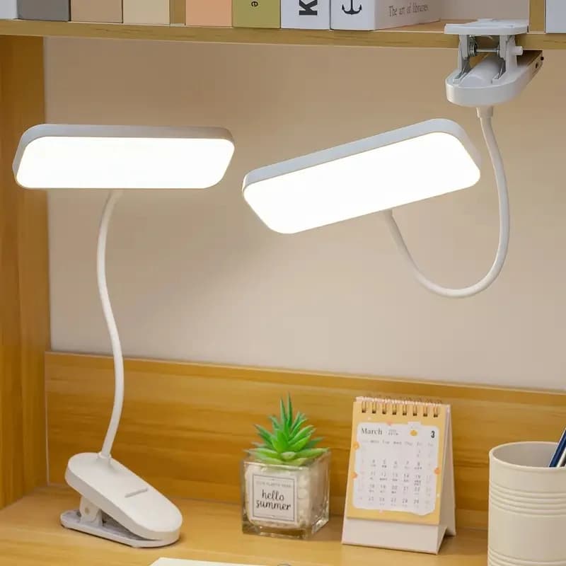 USB充電式 クリップ式 LEDデスクライト、調光機能付き